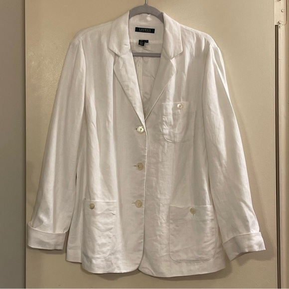 LAUREN by RALPH LAUREN NWOT Linen Blazer in White - Picture 1 of 5